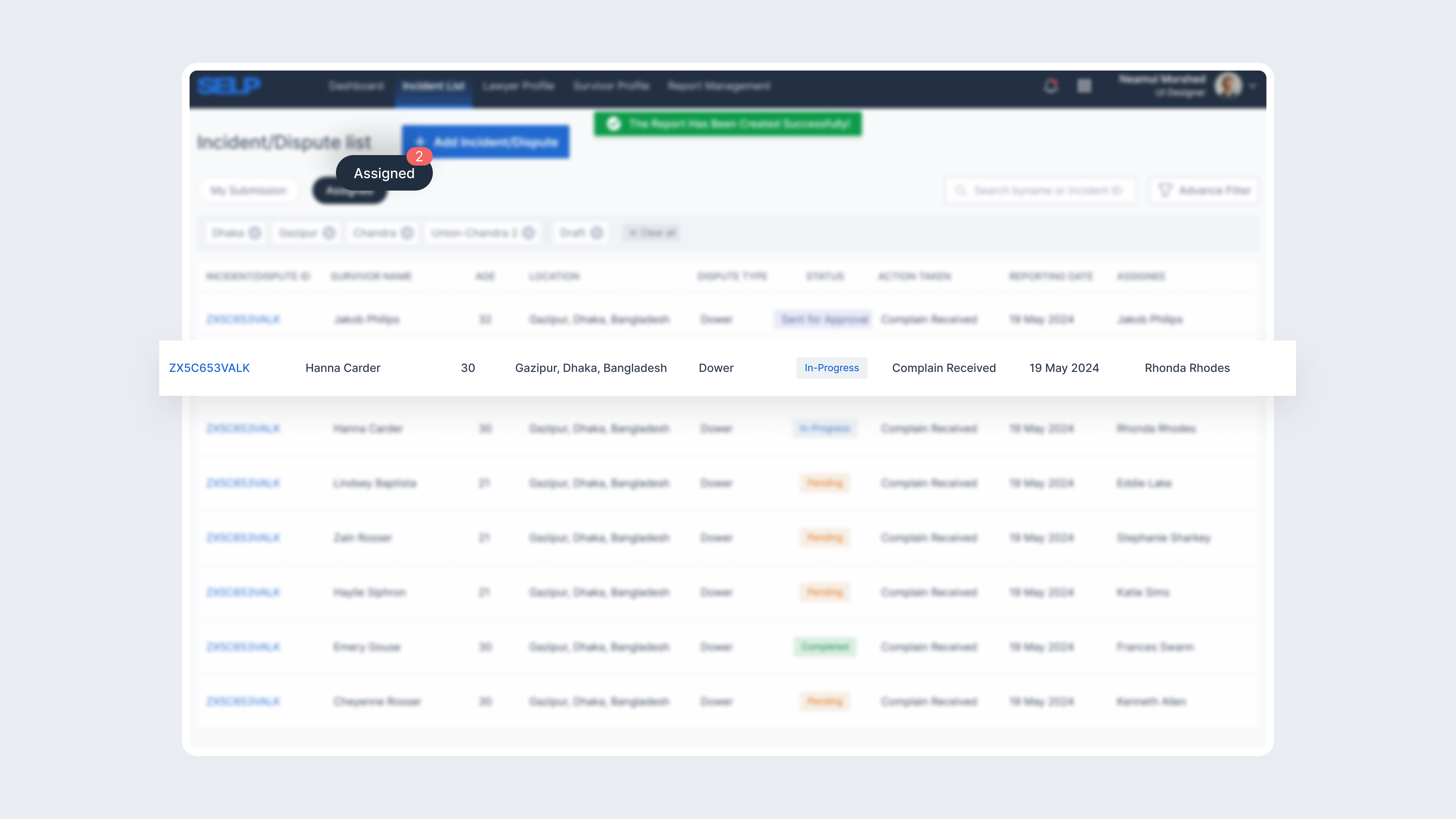 Case assignment system